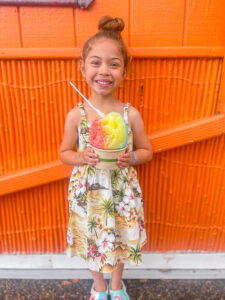 Hanalei girl with shave ice