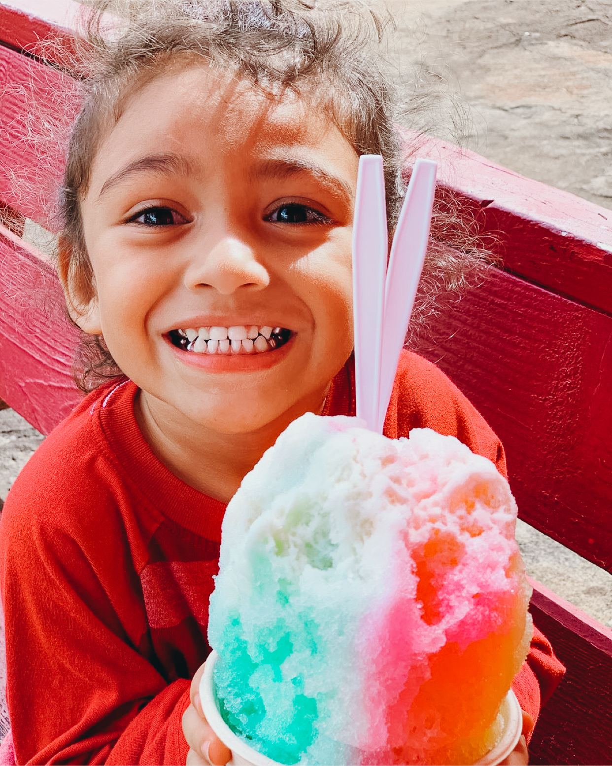 Little girl with shave ice